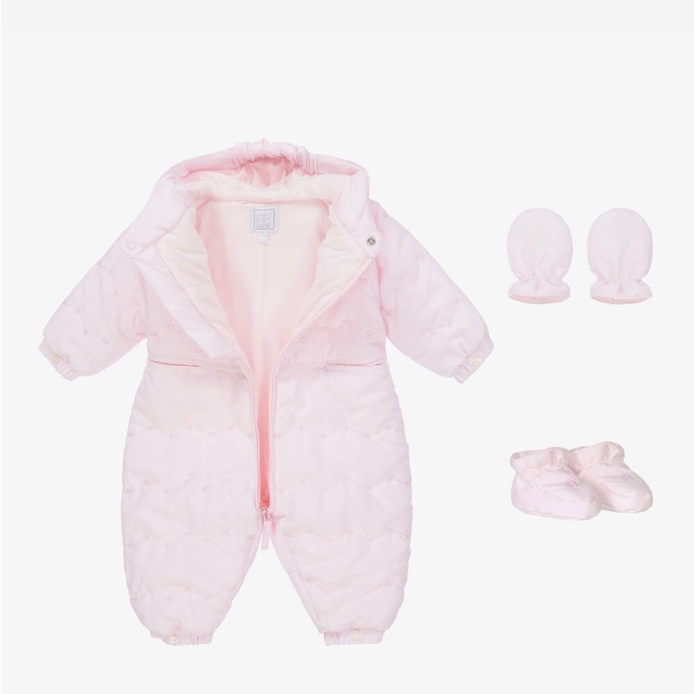 Emile et Rose Pink Puffer Jacket Set